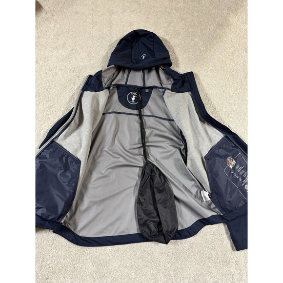 Save The Duck USA FEBA HOODED JACKET Navy Blue/Light Grey‎ Large Euc W/ Bag - Picture 6 of 13